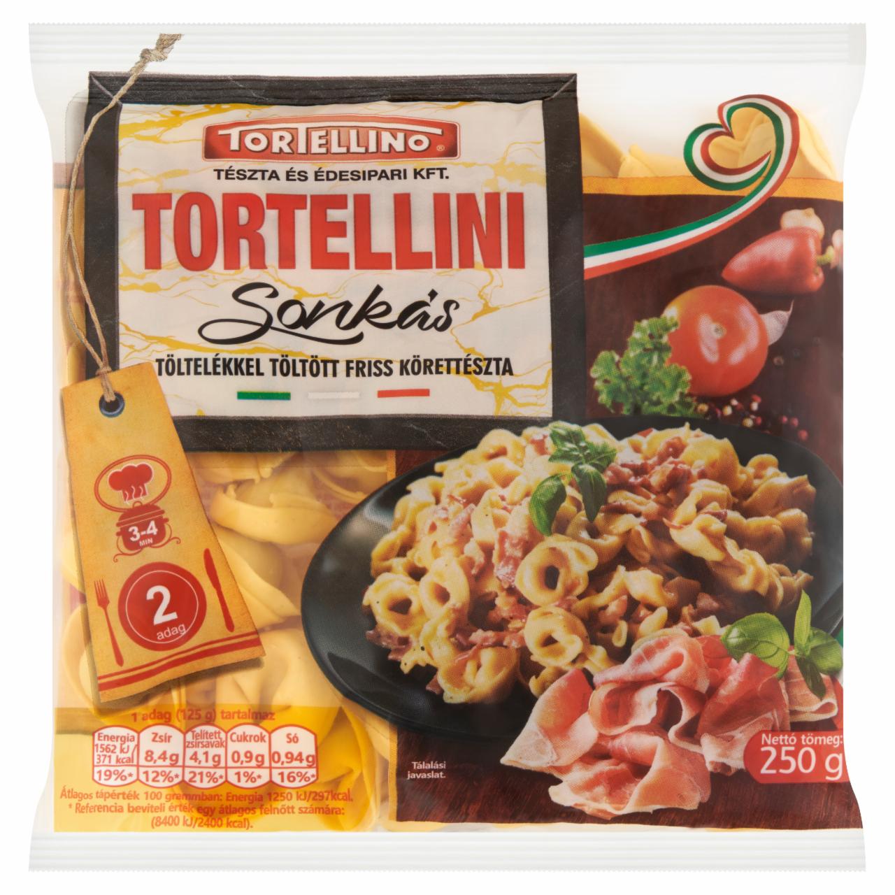 Képek - Tortellino Tortellini sonkás töltelékkel töltött friss körettészta 250 g