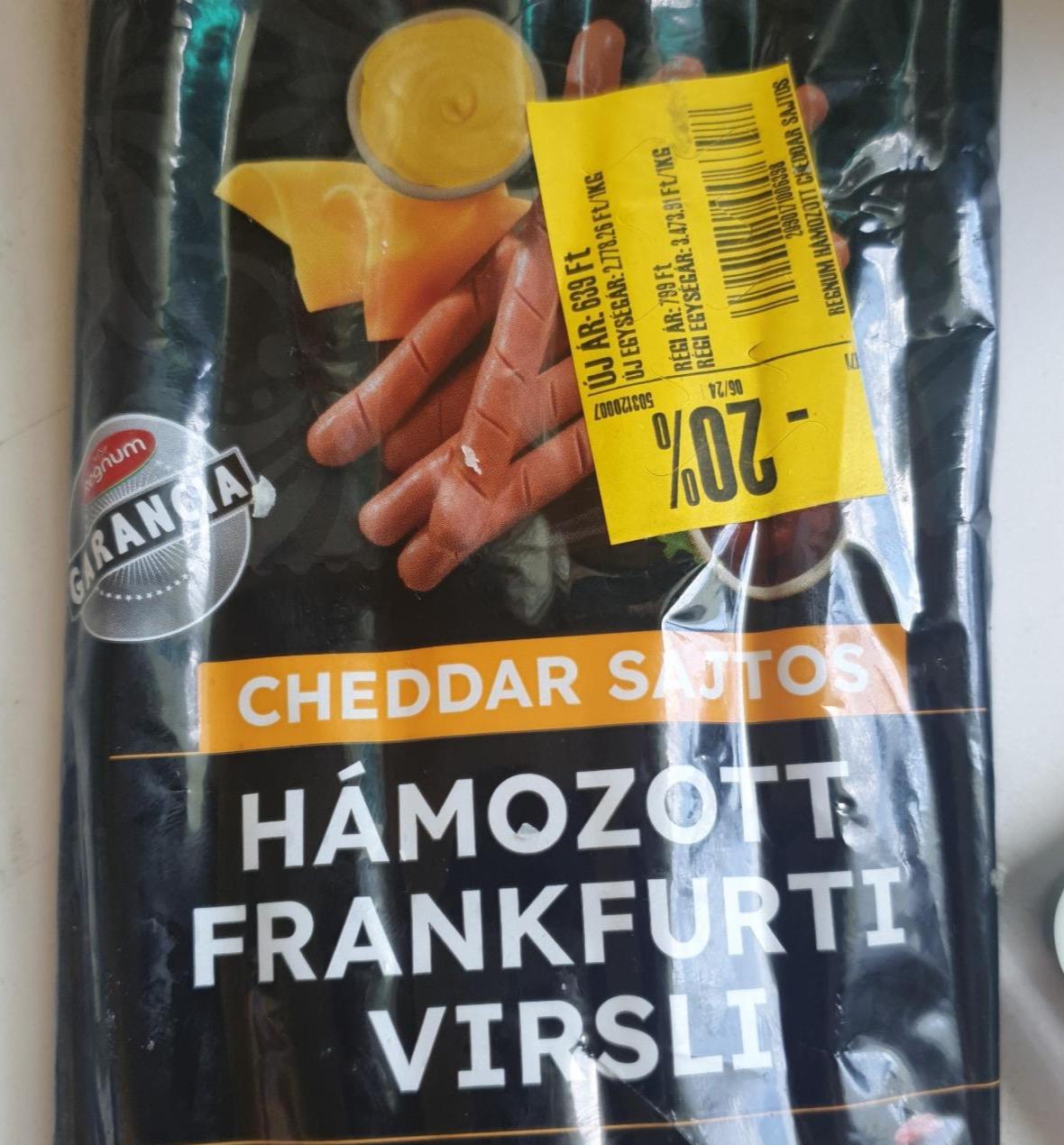 Képek - Cheddar sajtos hámozott Frankfurti virsli Regnum