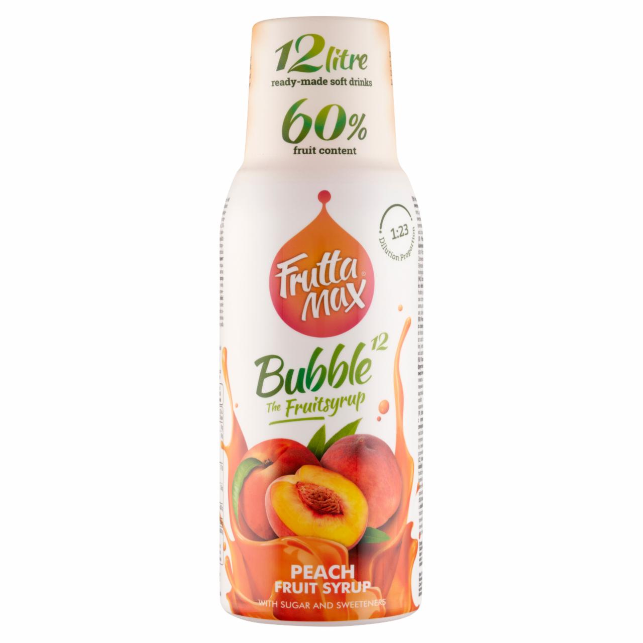 Képek - FruttaMax Bubble¹² őszibarack gyümölcsszörp izocukorral és édesítőszerekkel 500 ml