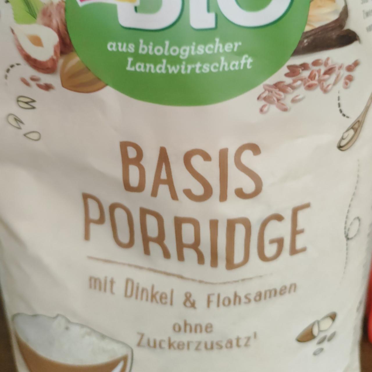 Képek - Basis Porridge mit Dinkel & Flohsamen ohne Zuckerzusatz dmBio