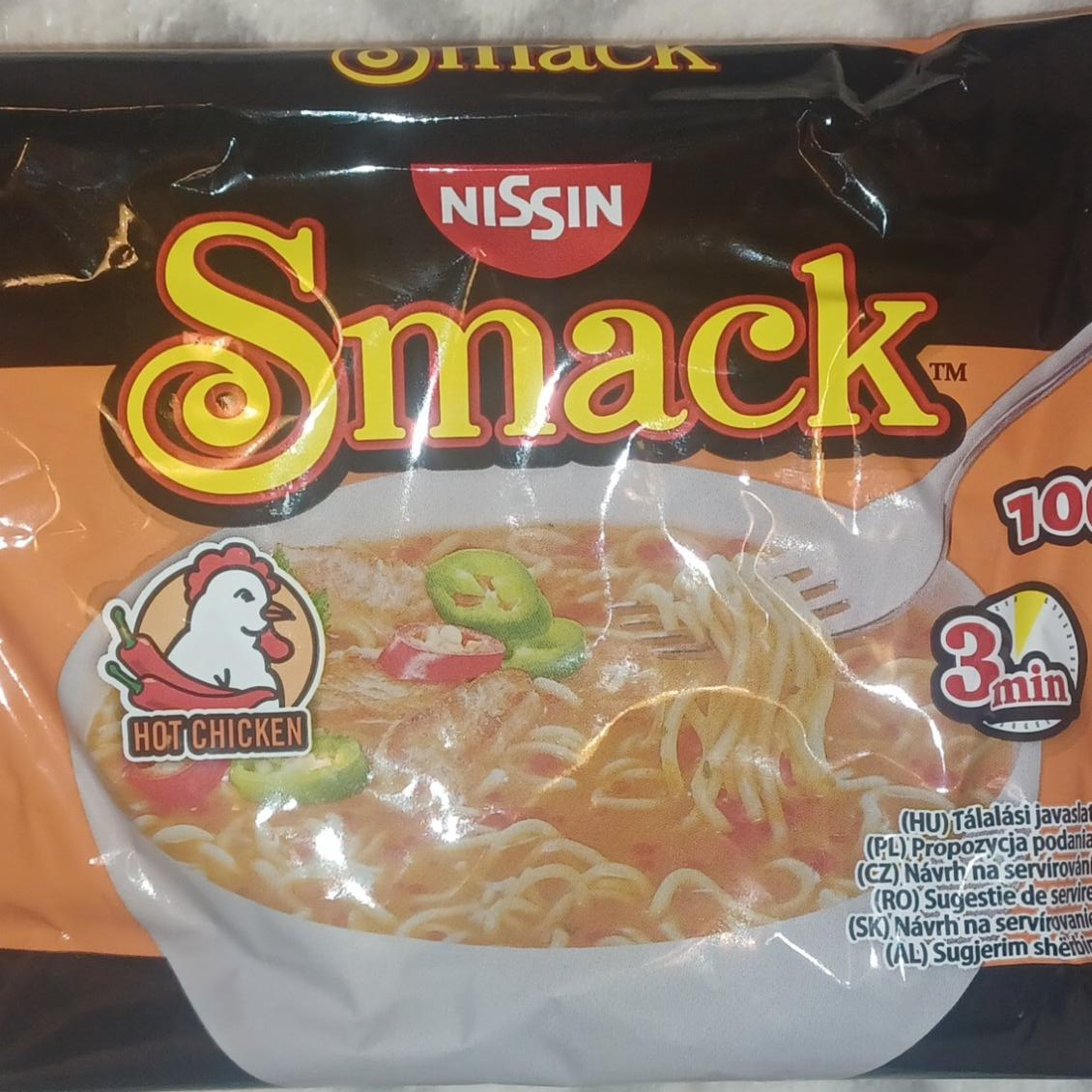 Képek - Nissin Smack csípős csirke ízű instant tésztaleves 100 g