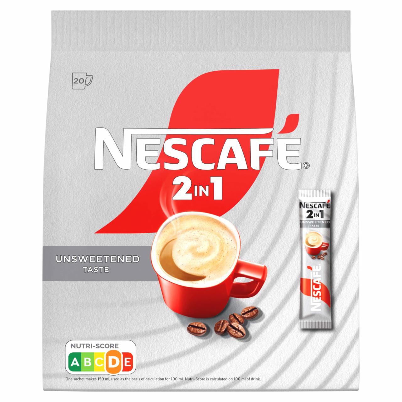 Képek - NESCAFÉ 2in1 Unsweetened Taste azonnal oldódó kávéspecialitás 20 x 8 g (160 g)