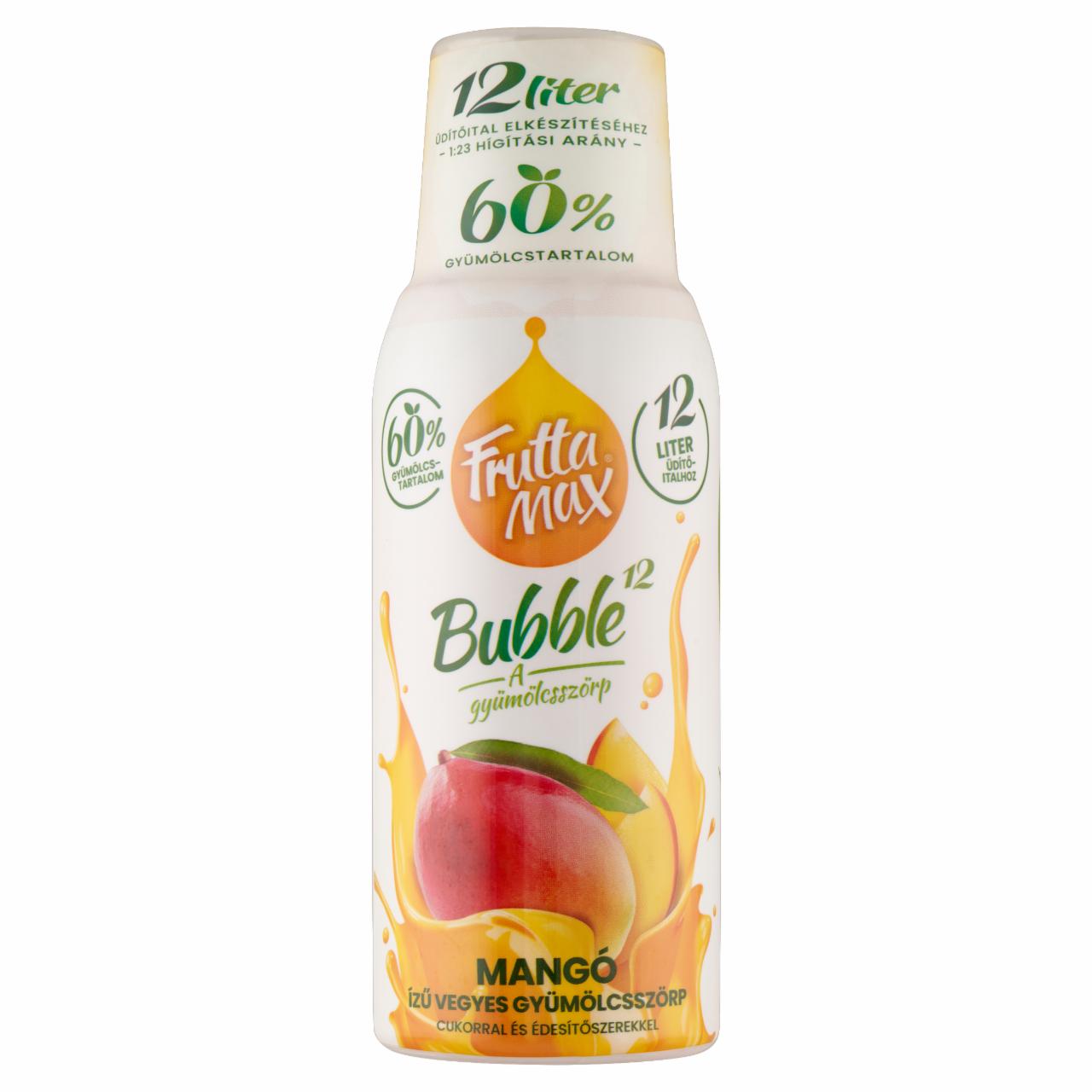 Képek - FruttaMax Bubble¹² mangó ízű vegyes gyümölcsszörp cukorral és édesítőszerekkel 500 ml