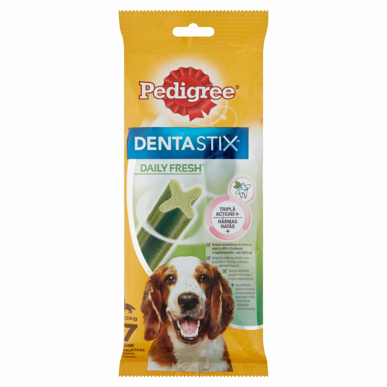 Képek - Pedigree DentaStix Daily Fresh kiegészítő eledel 4 hónapnál idősebb kutyák számára 10-25 kg 180 g