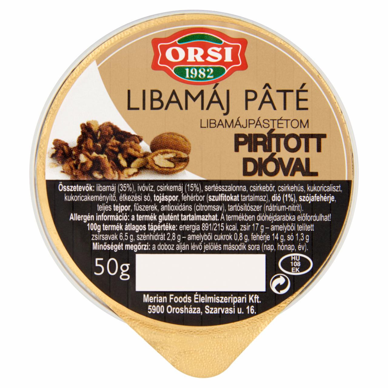 Képek - Orsi libamáj paté pirított dióval 50 g