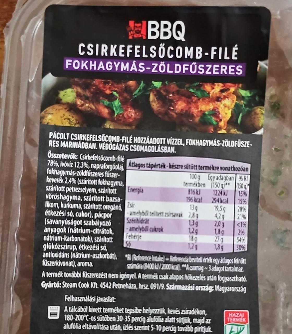 Képek - Csirkefelsőcombfilé zöldfűszeres BBQ