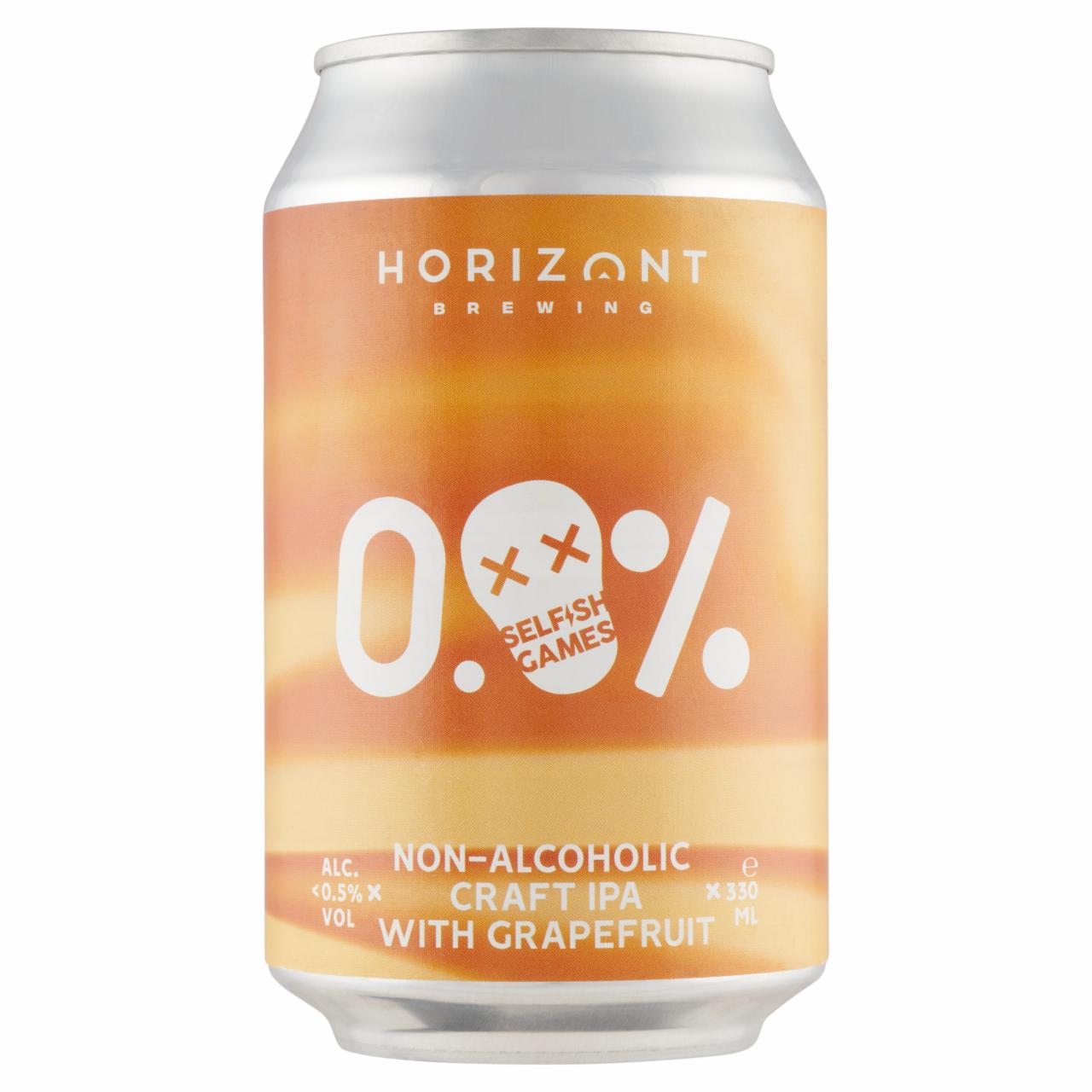 Képek - Horizont Selfish Games IPA alkoholmentes szűretlen sör grapefruit ízesítéssel 0,5% 330 ml