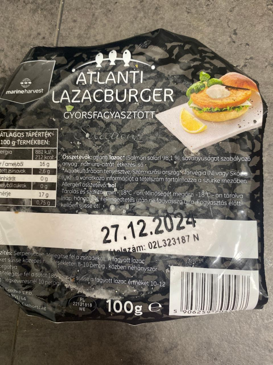 Képek - Marine Harvest Selection gyorsfagyasztott atlanti lazacburger 100 g