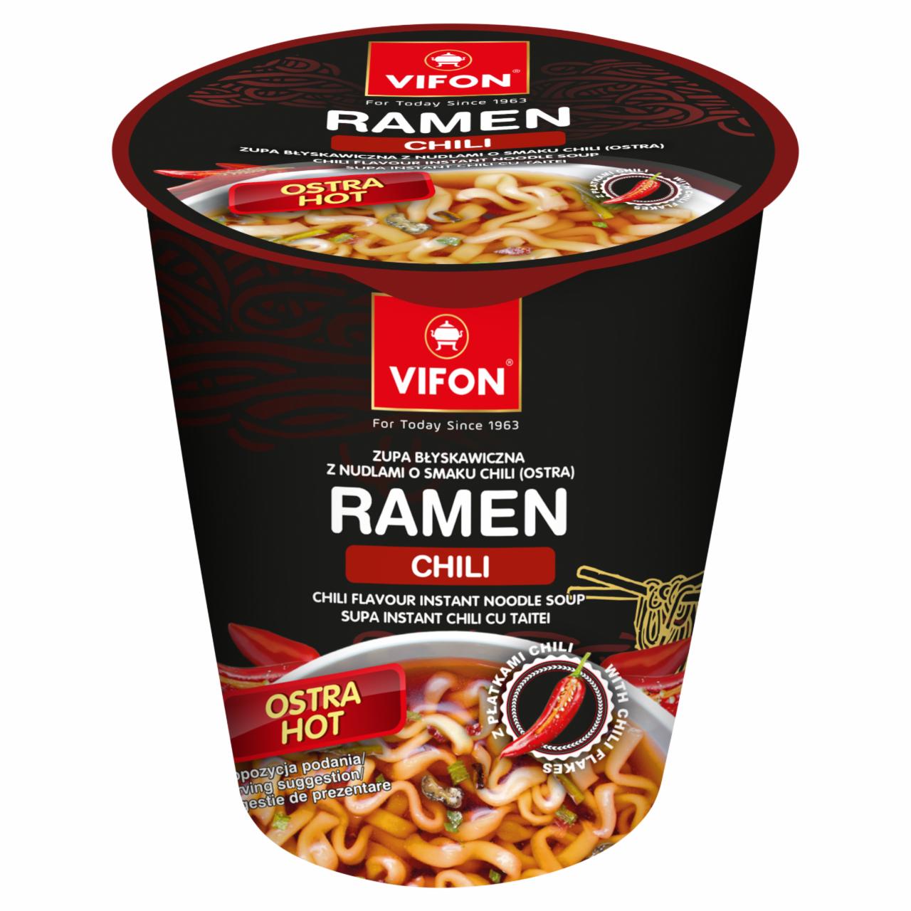 Képek - Ramen japán instant búzatésztás leves chilivel pohárban (csípős) Vifon