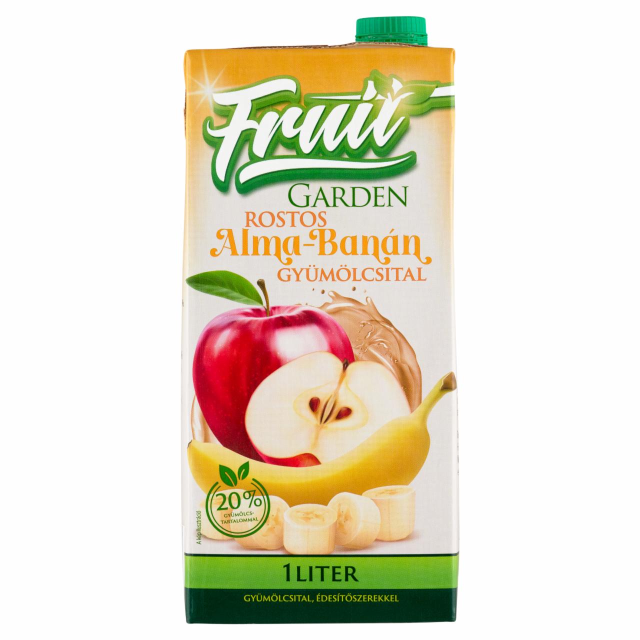 Képek - Fruit Garden rostos alma-banán gyümölcsital édesítőszerekkel 1 l