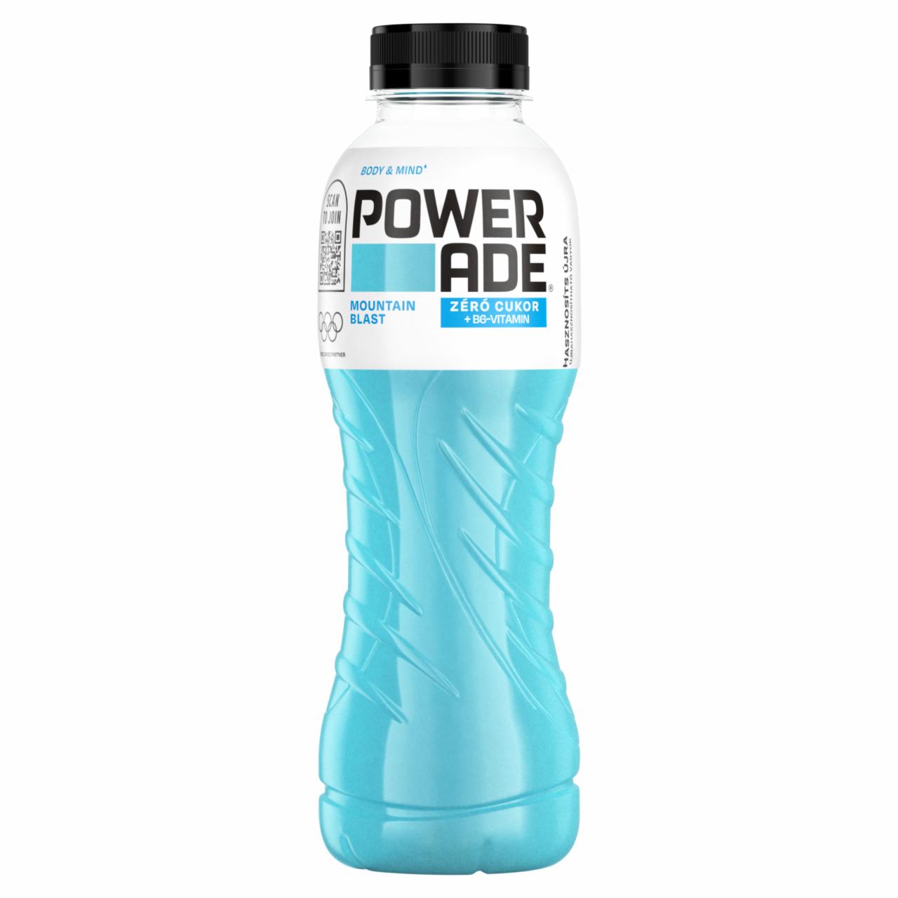 Képek - Powerade Mountain Blast zéró cukor vegyes bogyósgyümölcs ízű energiamentes ital 500 ml