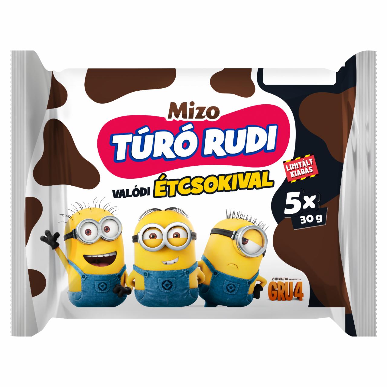 Képek - Mizo Túró Rudi natúr túródesszert étcsokoládé bevonattal 5 x 30 g (150 g)