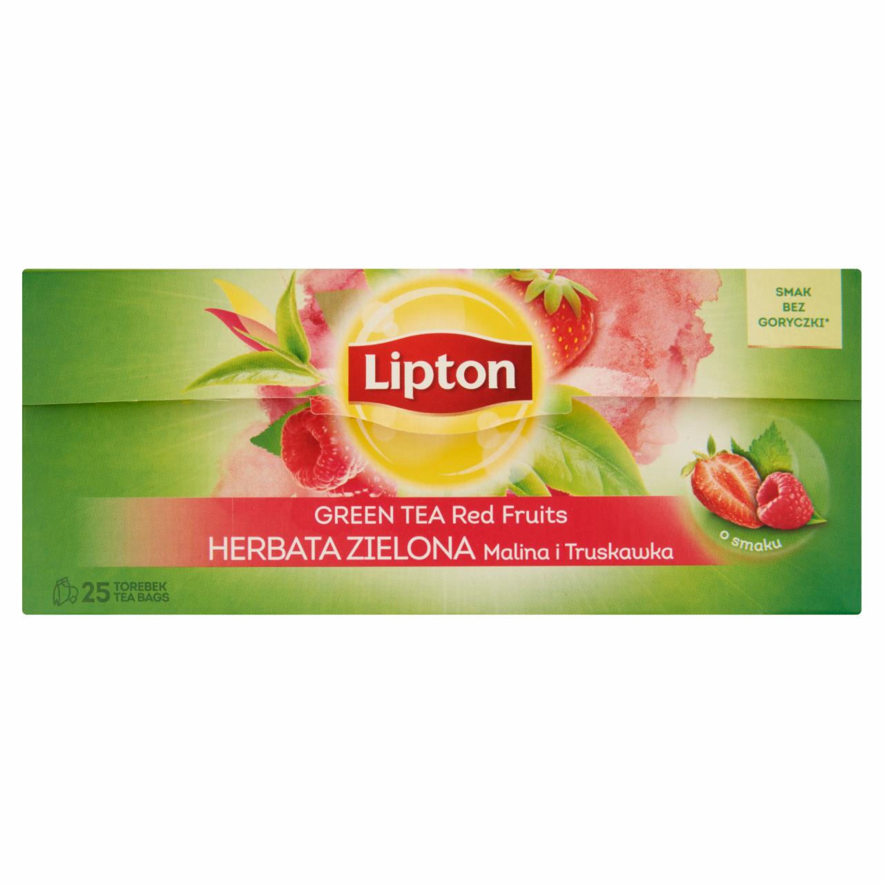 Képek - Lipton málna és eper ízű zöld tea 25 filter