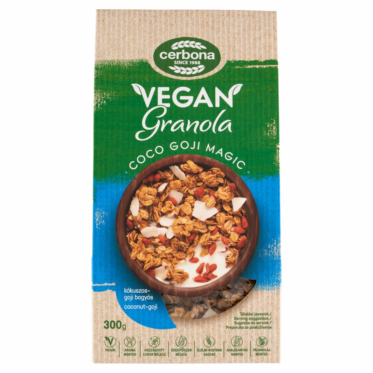 Képek - Cerbona Vegan kókuszos-goji bogyós granola müzli 300 g