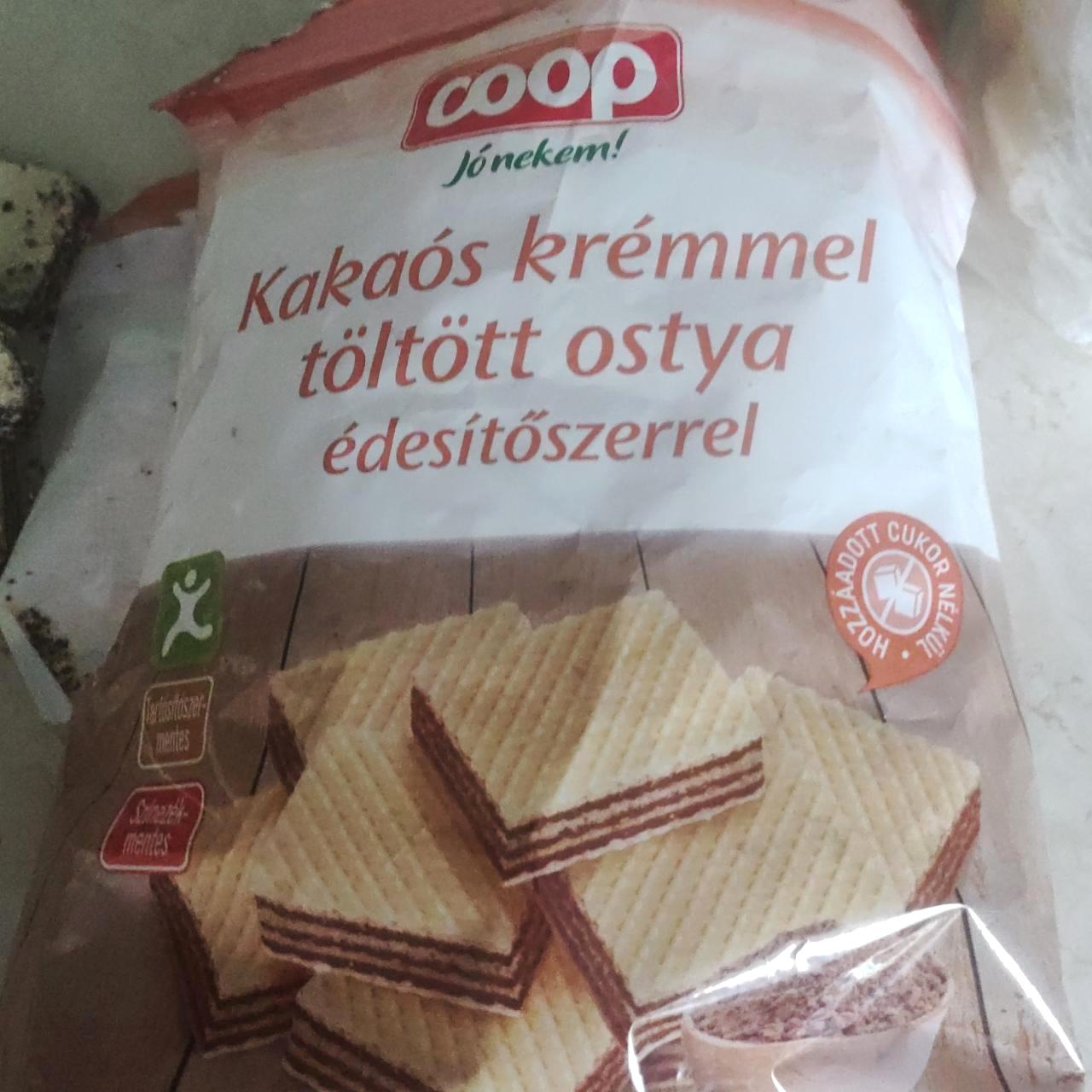 Képek - Kakaós krémmel töltött ostya édesítőszerrel Coop