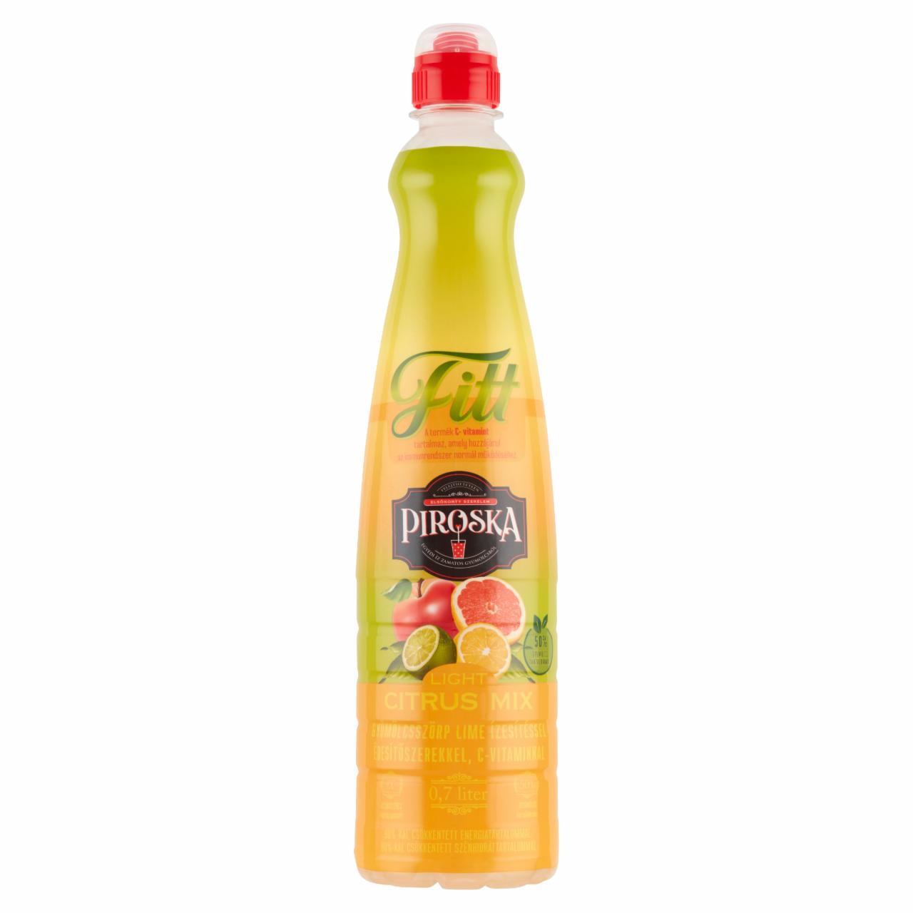 Képek - Piroska Fitt Light Citrus Mix gyümölcsszörp lime ízesítéssel, édesítőszerekkel és C-vitaminnal 0,7 l