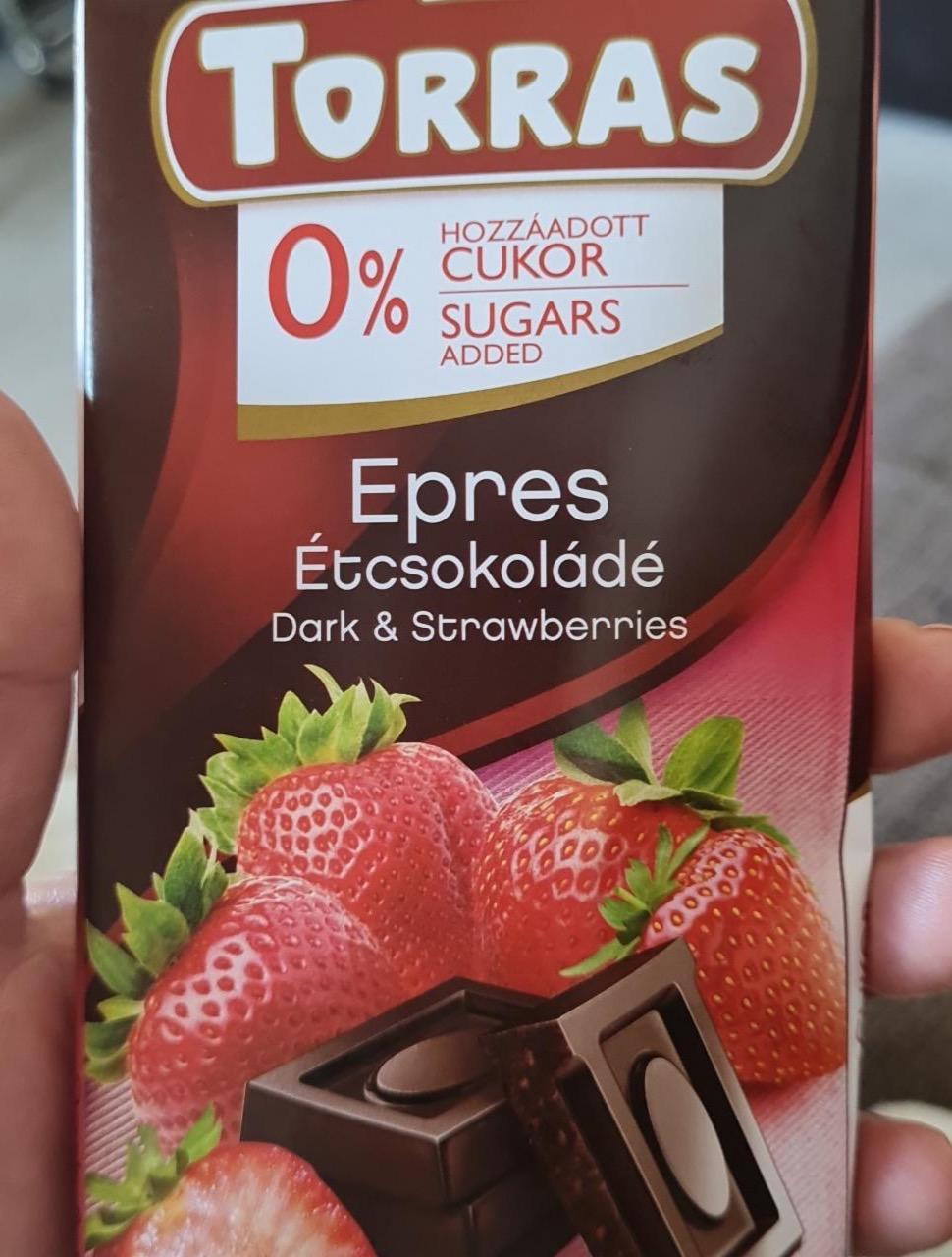 Képek - Epres étcsokoládé 0% cukor Torras