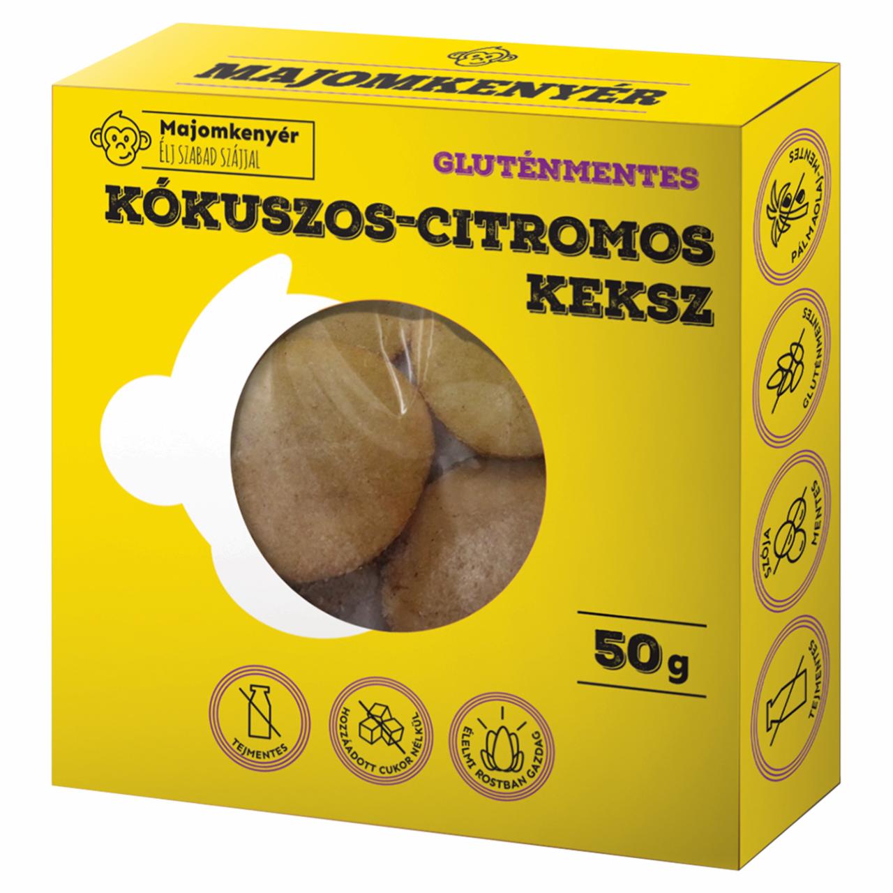 Képek - Majomkenyér gluténmentes kókuszos-citromos keksz édesítőszerrel 50 g