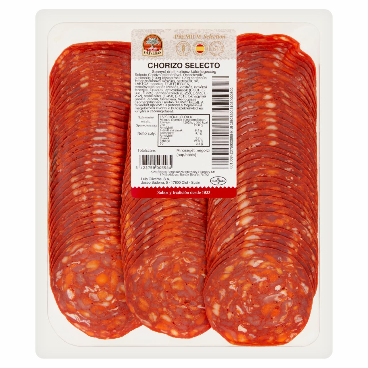 Képek - Oliveras Premium Selection Chorizo Selecto spanyol érlelt kolbász különlegesség 500 g