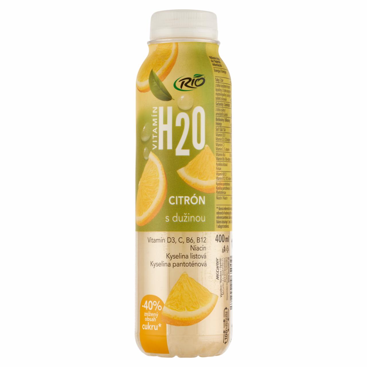 Képek - Rio H2O Lemon szénsavmentes és alkoholmentes ital forrásvízből rosttal és vitaminokkal 400 ml