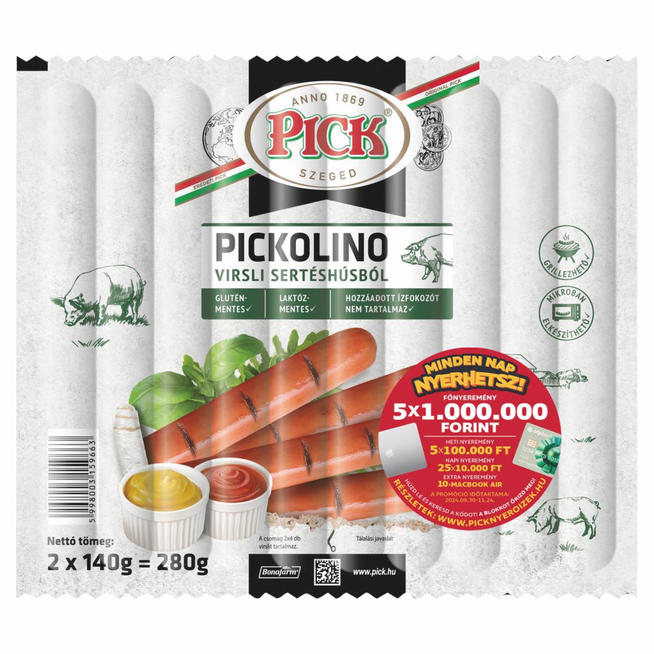 Képek - PICK Pickolino virsli sertéshúsból 2 x 140 g (280 g)