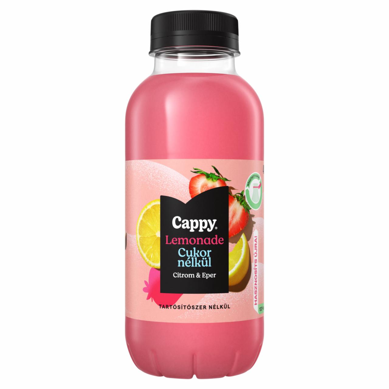 Képek - Cappy Lemonade szénsavmentes citromos üdítőital eperlével és édesítőszerekkel 400 ml