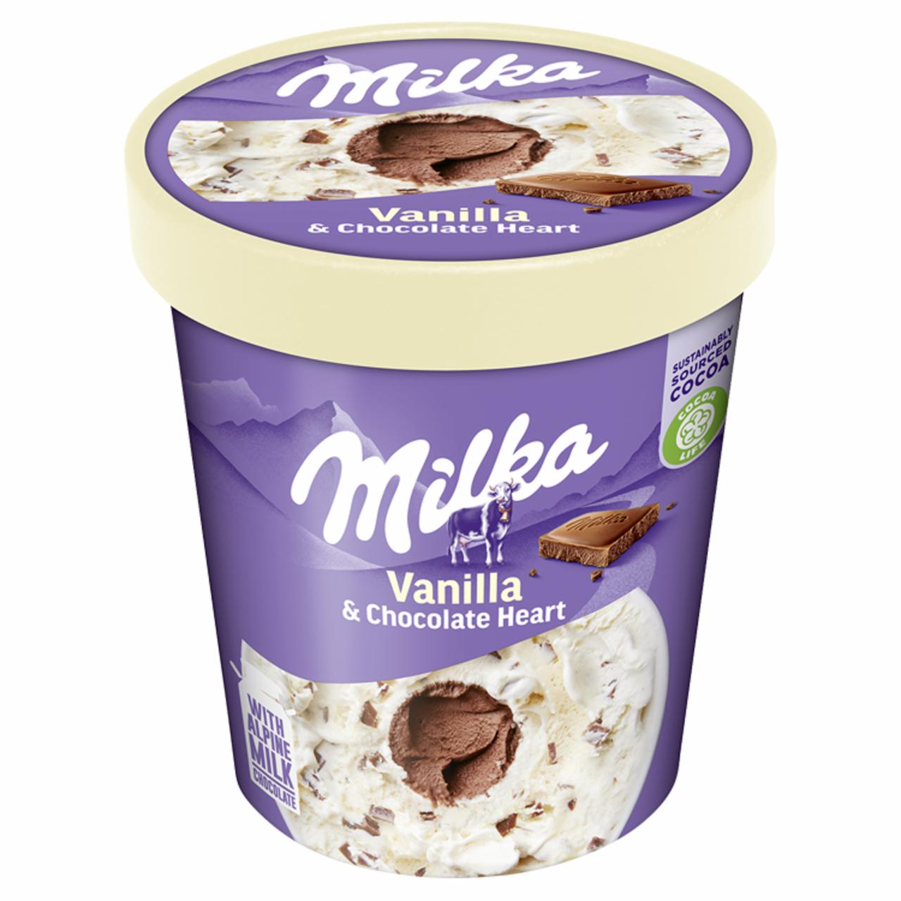 Képek - Jégkrém Vanilla & Chocolate Heart Milka