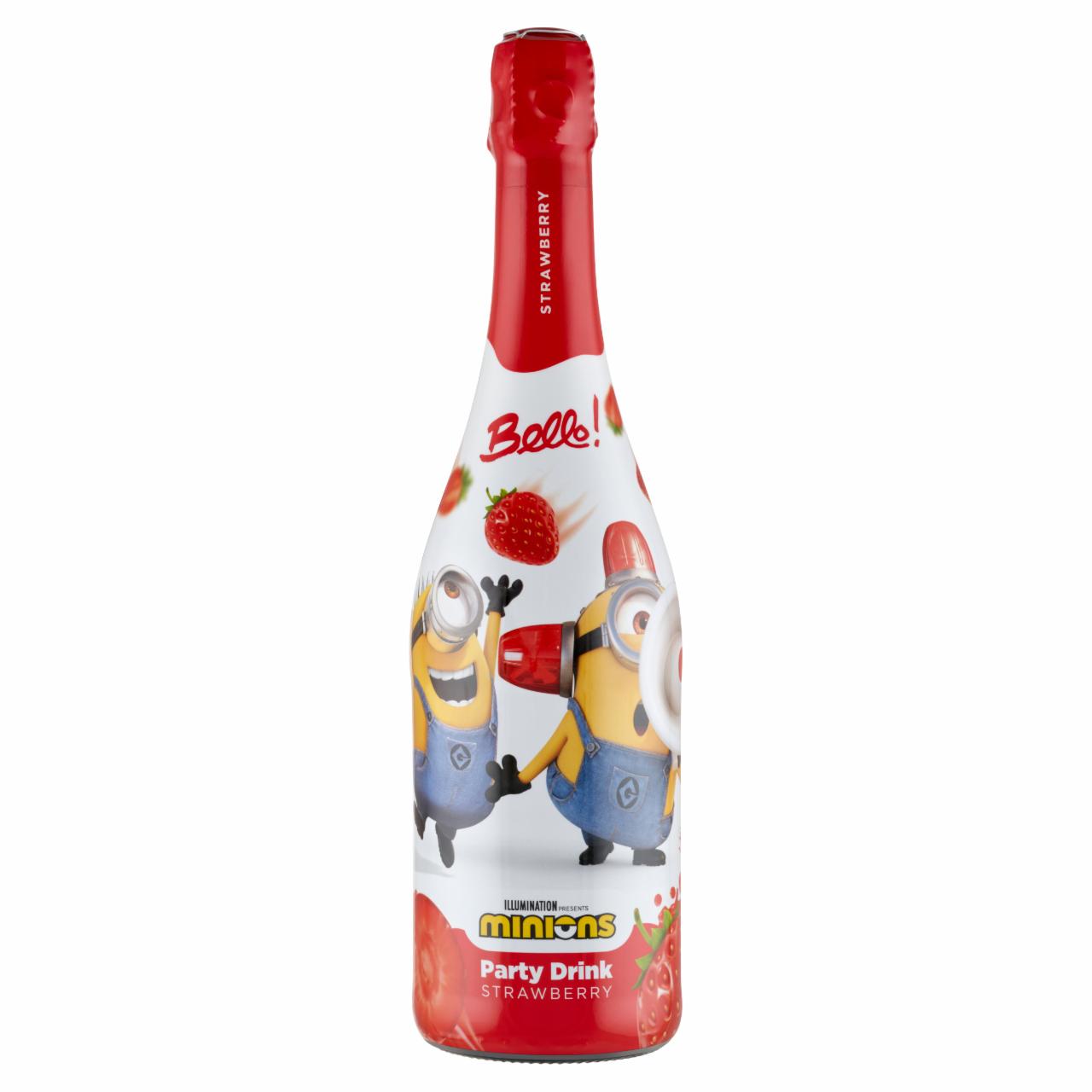 Képek - Bello! Minions Party Drink szamóca ízű szénsavas üdítőital 750 ml