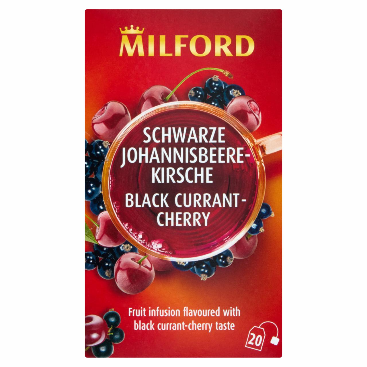 Képek - Milford feketeribizli-cseresznye ízű gyümölcstea 20 filter 50 g