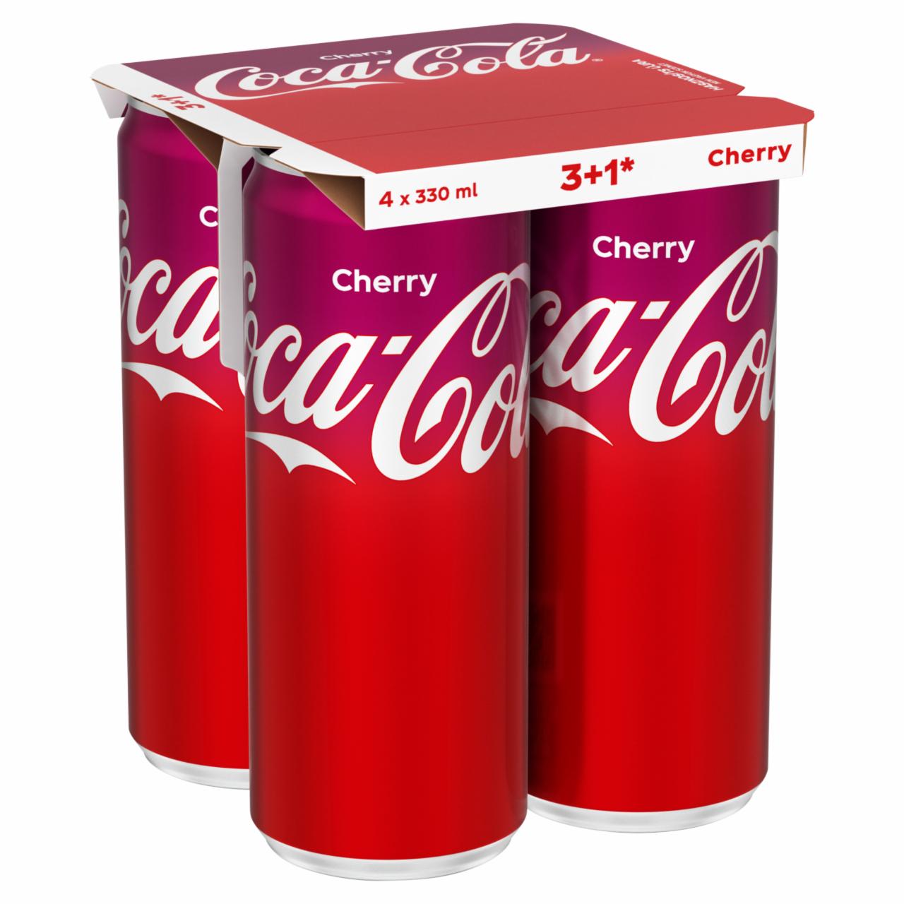 Képek - Coca-Cola Cherry colaízű szénsavas üdítőital cseresznye ízesítéssel 4 x 330 ml