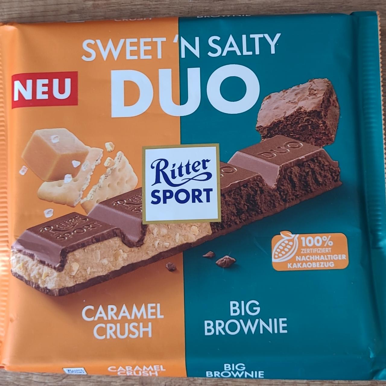 Képek - Ritter Sport Duo Sweeeť'n Salty dupla töltelékes tejcsokoládé 218 g