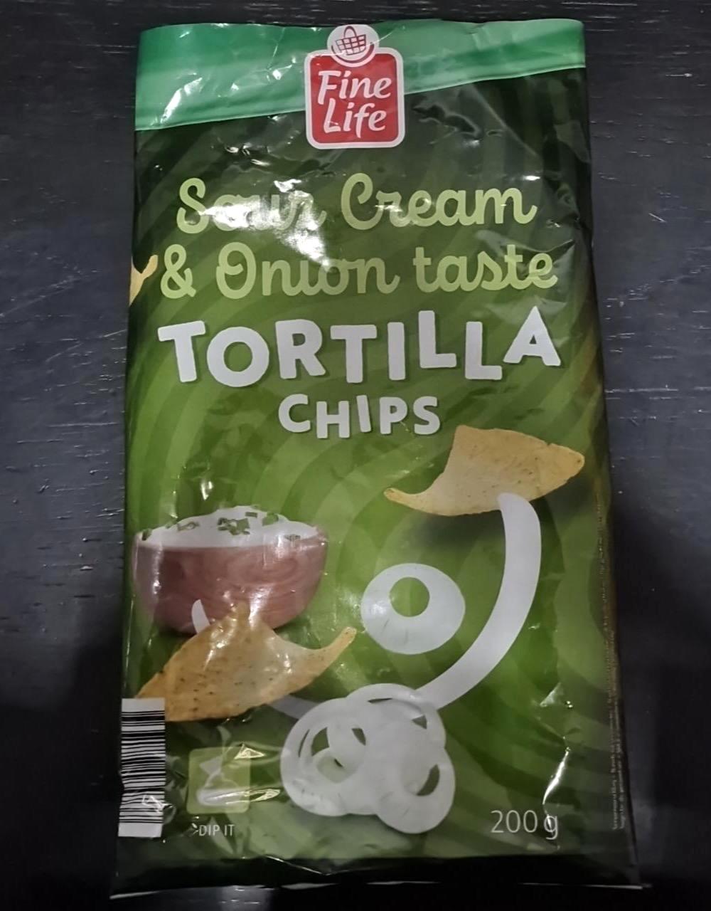 Képek - Sour cream & onion taste tortilla chips Fine Life