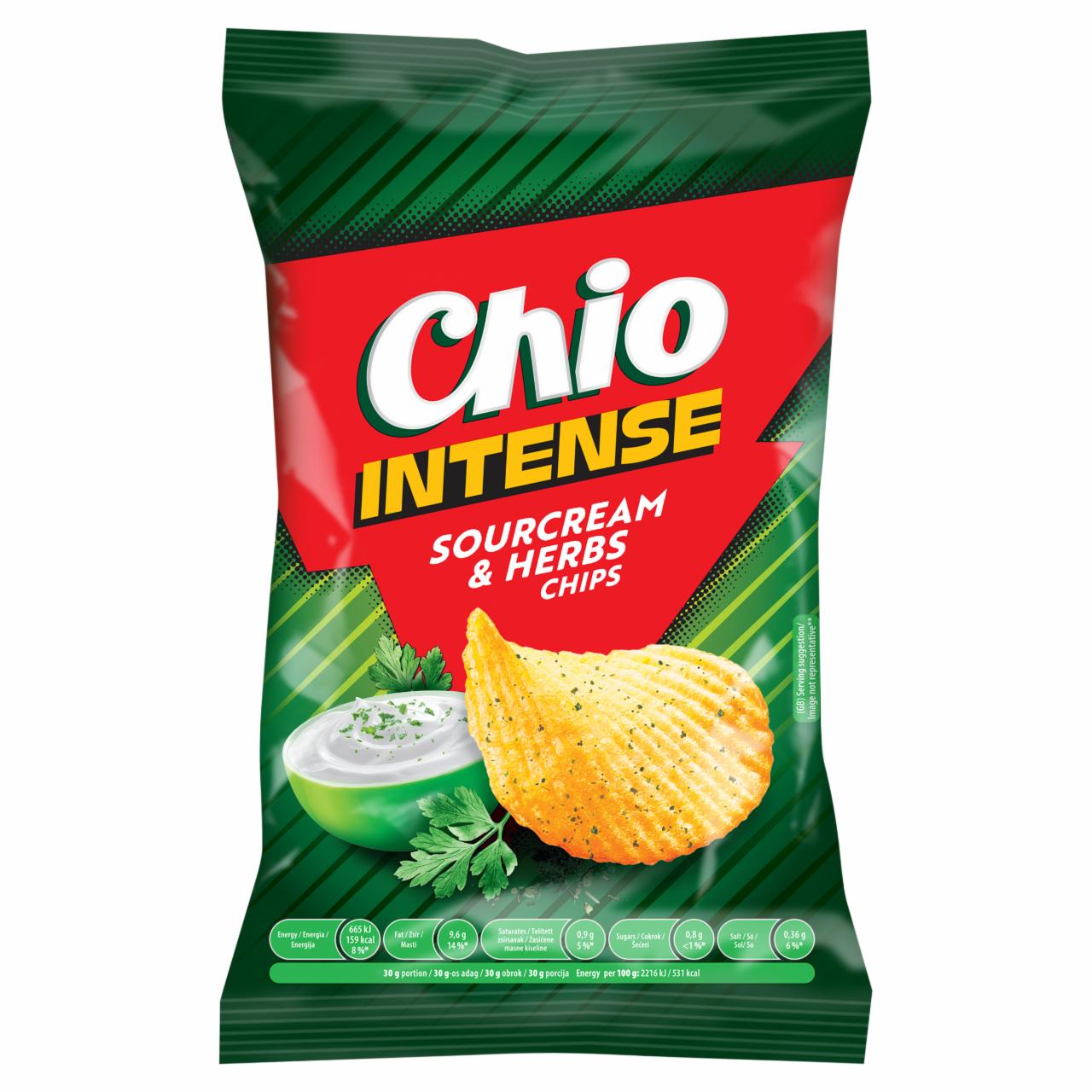 Képek - Chio Intense tejfölös és zöldfűszeres ízű burgonyachips 120 g