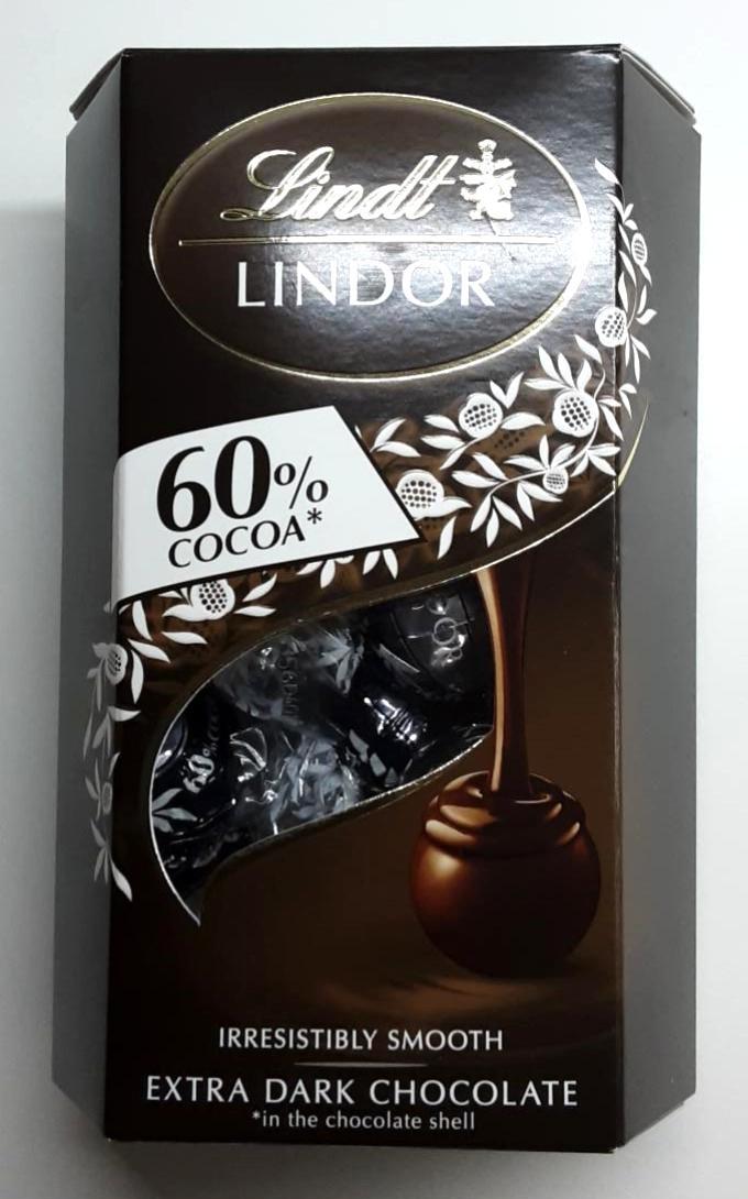 Képek - Lindt Lindor extra étcsokoládé praliné lágyan olvadó töltelékkel 200 g