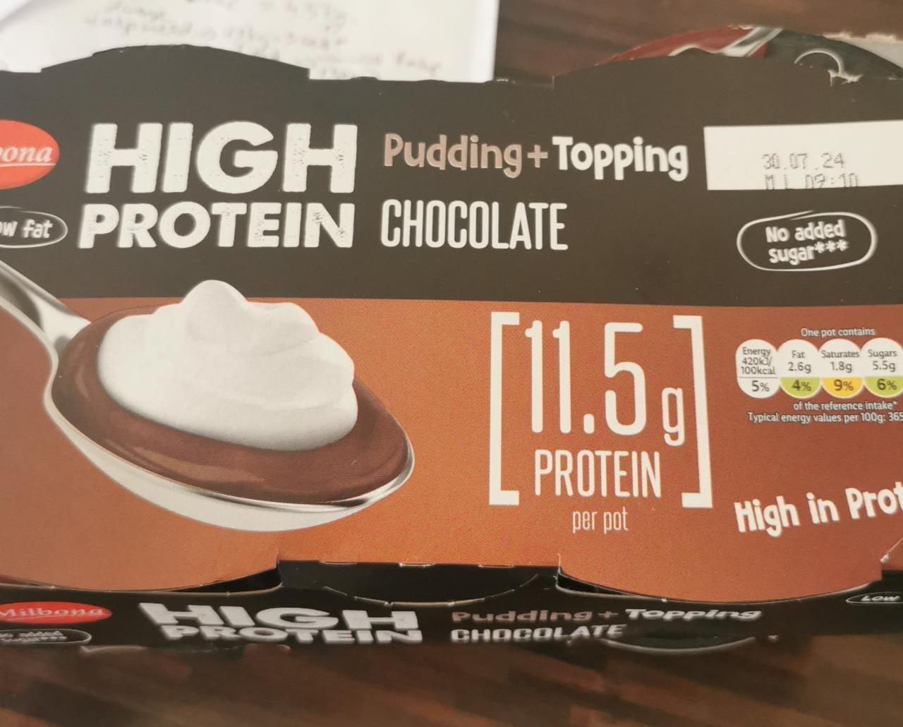 Képek - High protein pudding + topping chocolate Milbona