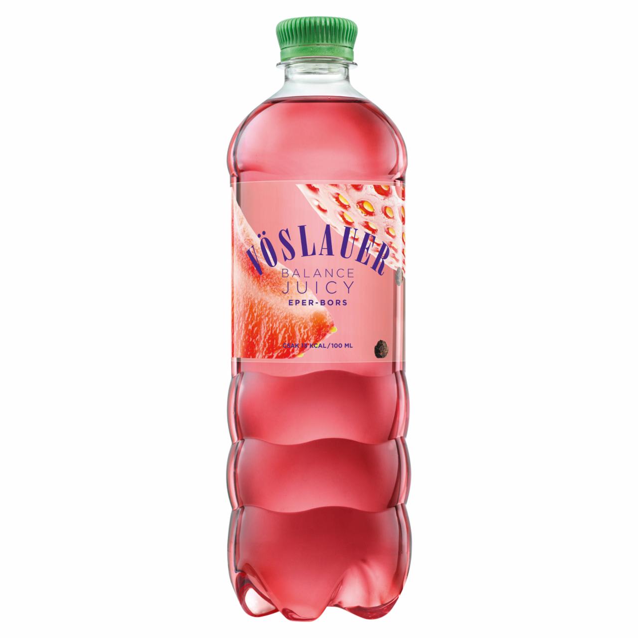 Képek - Vöslauer Balance Juicy eper-bors ízű természetes ásványvíz alapú szénsavas üdítőital 0,75 l