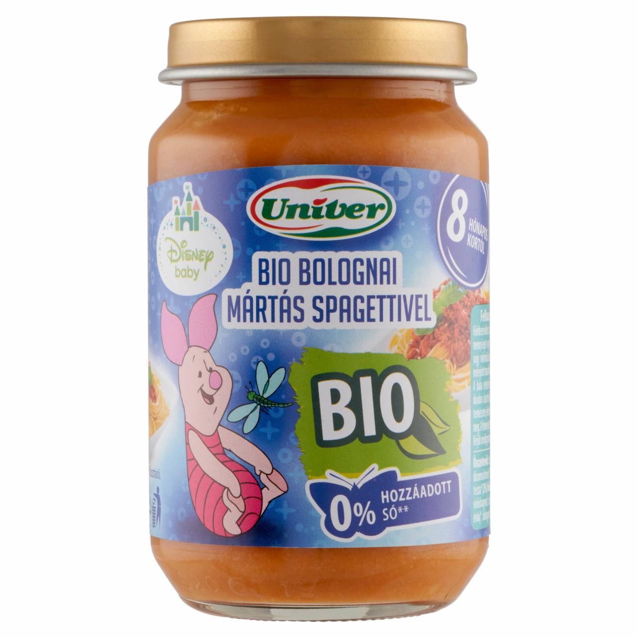 Képek - Univer bio bolognai mártás spagettivel bébiétel 8 hónapos kortól 163 g