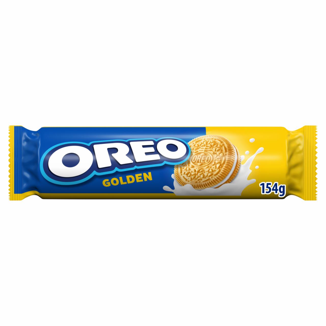 Képek - Oreo Golden vaníliaízű töltelékkel töltött keksz 154 g