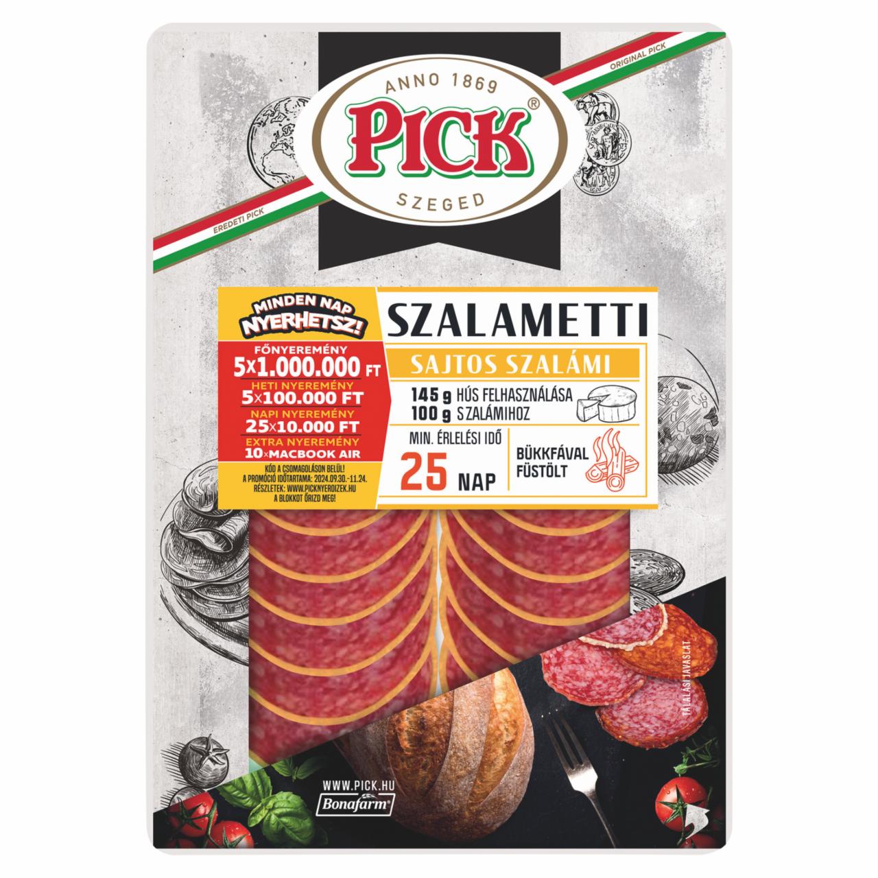 Képek - PICK Szalametti szeletelt sajtos szalámi 60 g