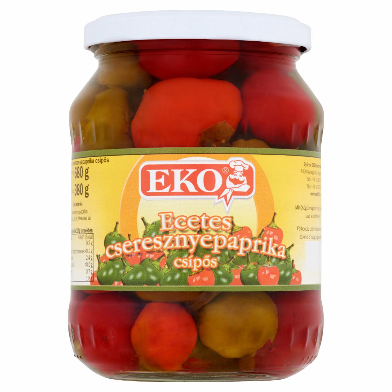 Képek - Eko csípős ecetes cseresznyepaprika 680 g