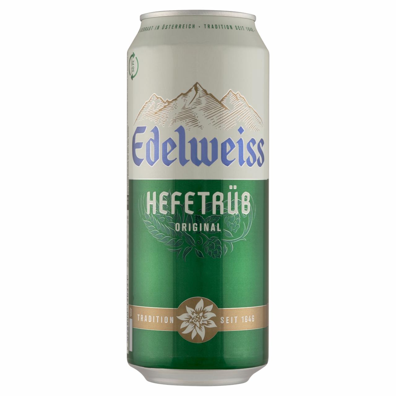 Képek - Edelweiss Hefetrüb Original szűretlen világos búzasör 5,1% 0,5 l doboz