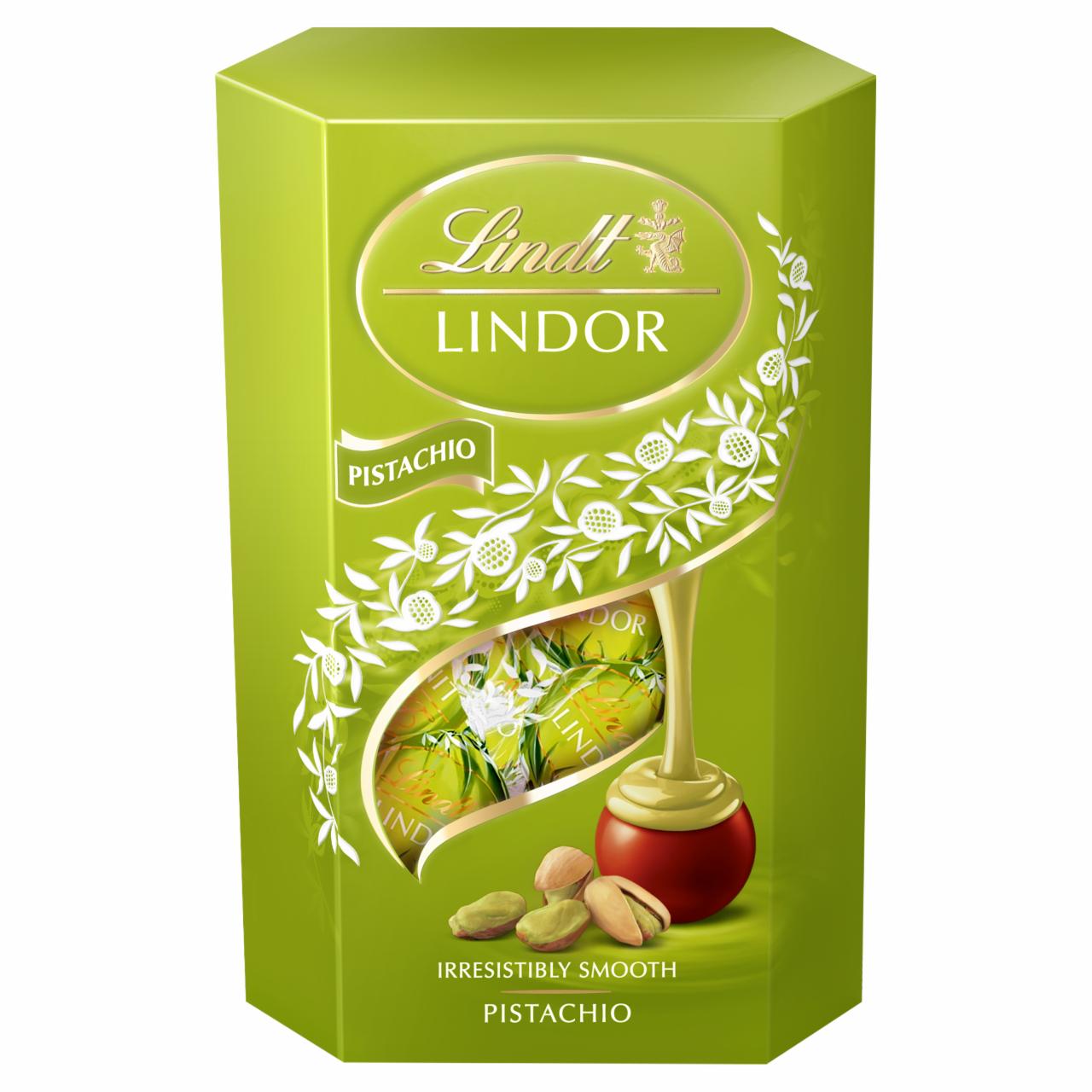 Képek - Lindt Lindor tejcsokoládé lágyan olvadó pisztáciás töltelékkel 200 g