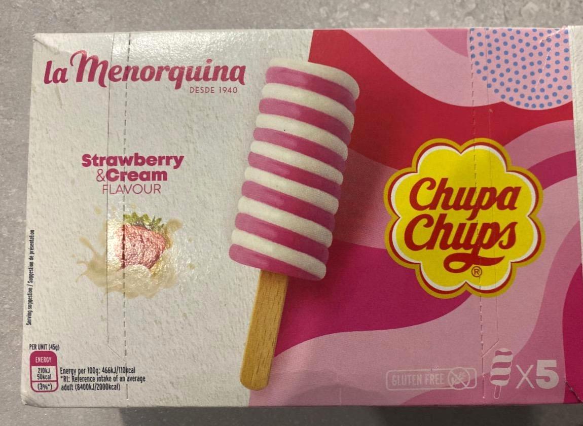 Képek - Chupa chups jégkrém strawberry & cream flavour la Menorquina