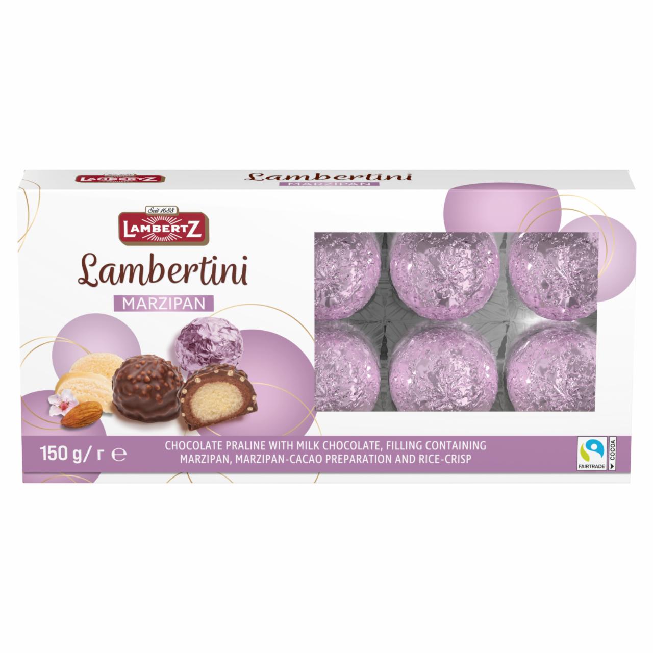 Képek - Lambertz Lambertini praliné tejcsokoládéval, marcipános töltelékkel 150 g