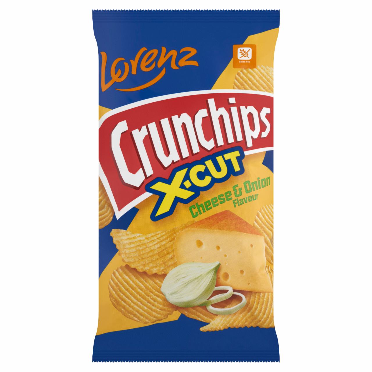 Képek - Lorenz Crunchips X-cut sajtos-hagymás ízesítésű hullámos burgonyachips 75 g