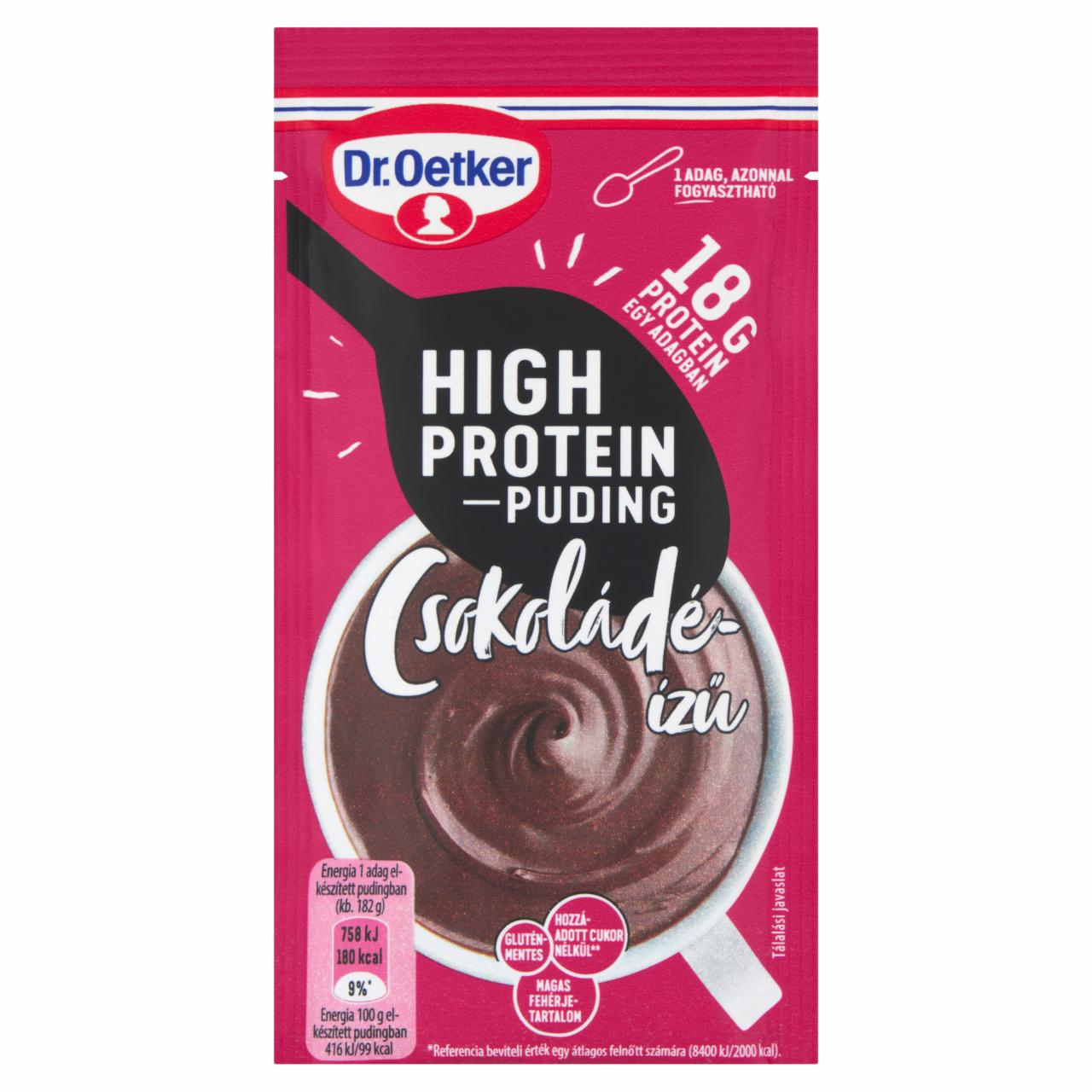 Képek - Dr. Oetker High Protein csokoládé ízű krémpudingpor 32 g