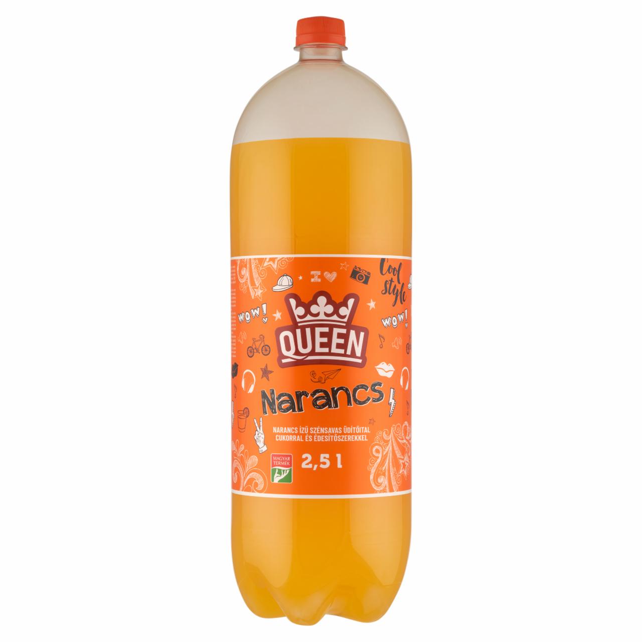 Képek - Queen narancs ízű szénsavas üdítőital cukorral és édesítőszerekkel 2,5 l