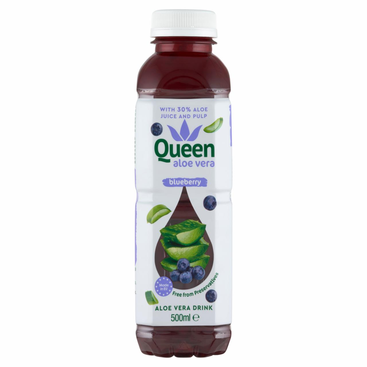 Képek - Queen szénsavmentes üdítőital aloe verával, kék áfonya sűrítménnyel és édesítőszerrel 500 ml