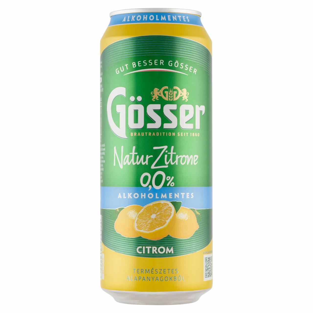 Képek - Gösser Natur Zitrone citromos alkoholmentes sörital 0,0% 500 ml