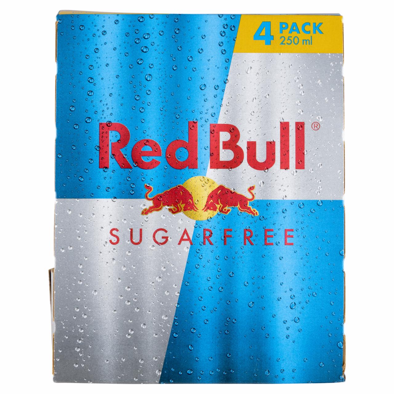 Képek - Red Bull Sugarfree magas koffeintartalmú szénsavas energiaital édesítőszerekkel 4 x 250 ml